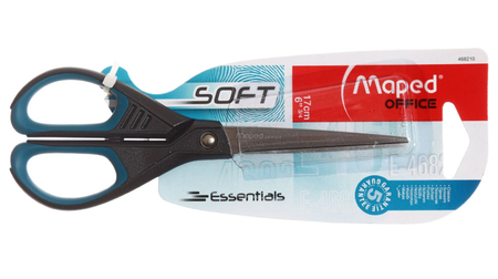 Ножницы канцелярские Maped Essentials Soft, 170 мм, ручки черные с синим