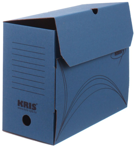 Короб архивный из гофрокартона Kris, корешок 150 мм, 325*260*150 мм, синий
