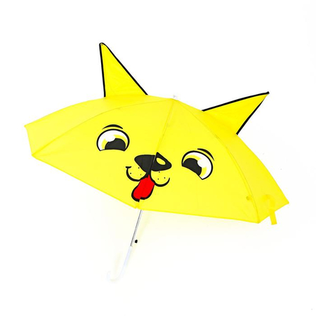 Зонт детский полуавтоматический «Кошечка» с ушками, диаметр 72 см, желтый