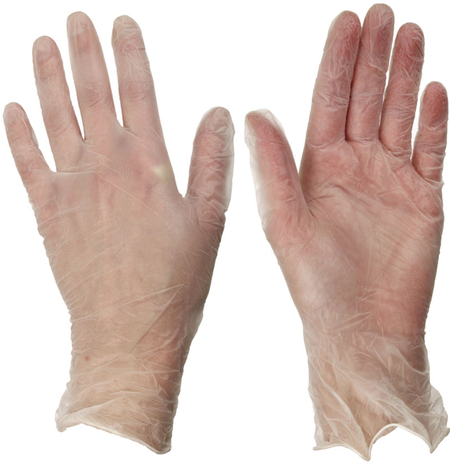 Перчатки виниловые одноразовые Optiline, размер M, 50 пар (100 шт.), прозрачные