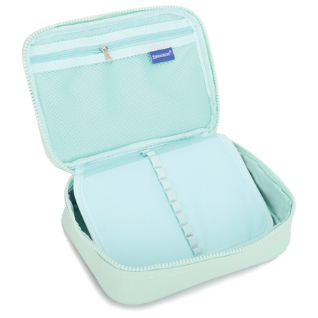 Пенал-косметичка однокамерный с откидной планкой Brauberg Organizer XL, 210*150*60 мм, Mint