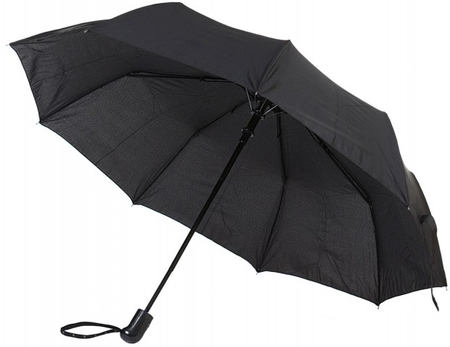 Зонт универсальный от дождя (полуавтомат), черный