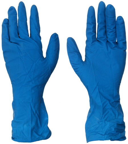 Перчатки латексные смотровые одноразовые Benovy, размер M, 25 пар, (50 шт.), синие