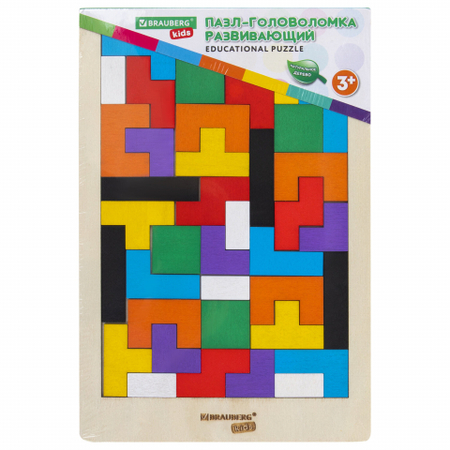 Игра-головоломка развивающая деревянная «Тетрис», 18*27 см, цветная, 3+