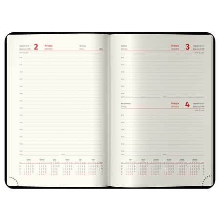 Ежедневник датированный на 2026 год Berlingo Western, 145*215 мм, 184 л., красный