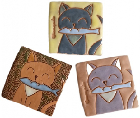 Магнит квадратный «Кот» (Ярохнович Ю.С.), 5,5*5,5 см, керамика, глазурь, ассорти Магнит квадратный «Кот» (Ярохнович Ю.С.), 5,5*5,5 см, керамика, глазурь, ассорти