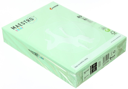 Бумага офисная цветная Maestro, А4 (210*297 мм), 80 г/м2, 500 л., светло-зеленая Бумага офисная цветная Maestro, А4 (210*297 мм), 80 г/м2, 500 л., светло-зеленая