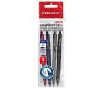 Набор ручек шариковых автоматических Brauberg Vivid, 4 шт., корпус ассорти, стержень синий