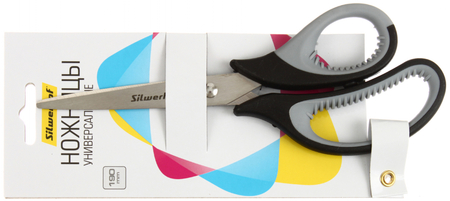 Ножницы канцелярские Silwerhof Mode «Универсальные», 190 мм, ручки черные с серым