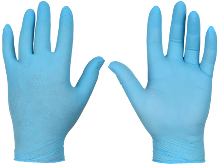 Перчатки с нитриловым покрытием A.D.M. «Стандарт», размер M, 50 пар (100 шт.), голубые