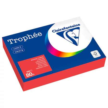 Бумага офисная цветная Trophee Intensive, А4 (210*297 мм), 80 г/м2, 500 л., кораллово-красная Бумага офисная цветная Trophee Intensive, А4 (210*297 мм), 80 г/м2, 500 л., кораллово-красная