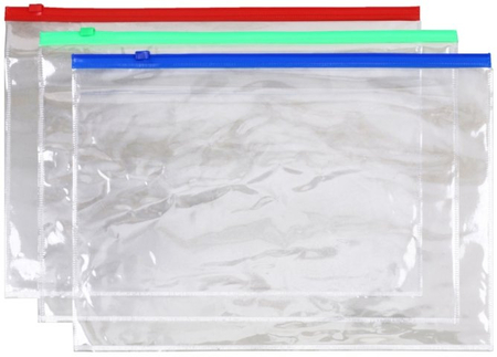 Папка-конверт пластиковая на молнии Berlingo А4+ , 330*222 мм, толщина пластика 0,11 мм, прозрачная 