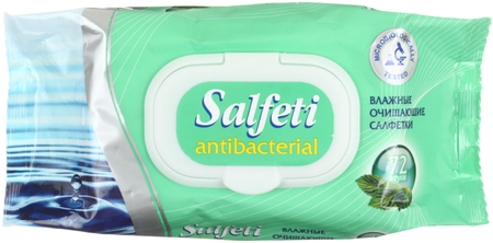 Салфетки влажные Salfeti Antibacterial, 72 шт., «Антибактериальные»