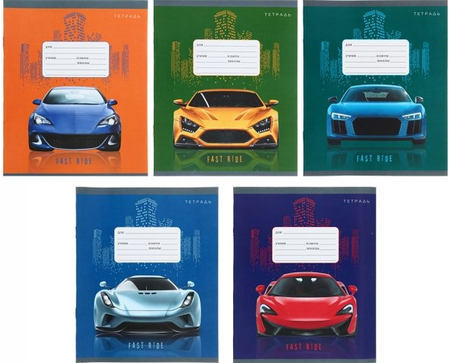 Тетрадь школьная А5, 12 л. на скобе «Суперскорость (авто)», 165*200 мм, клетка, ассорти Тетрадь школьная А5, 12 л. на скобе «Суперскорость (авто)», 165*200 мм, клетка, ассорти