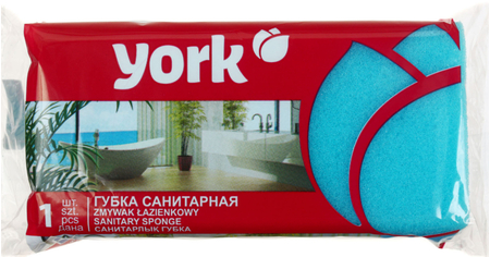 Губка для посуды санитарная York, 135*70*43 мм, синяя Губка для посуды санитарная York, 135*70*43 мм, синяя
