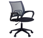 Кресло офисное «Бюрократ» для персонала (пластиковая крестовина), спинка — сетка темно-серая TW-04, сиденье — ткань черная TW-11