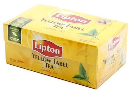 Чай Lipton Yellow Label Tea , 100 г, 50 пакетиков, черный чай