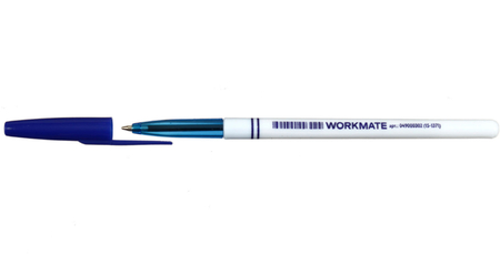 Ручка шариковая Workmate 888, корпус белый, стержень синий Ручка шариковая Workmate 888, корпус белый, стержень синий