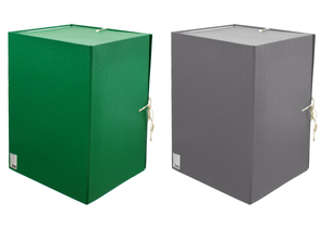 Короб-папка архивная из бумвинила на 4-х завязках Silwerhof, корешок 200 мм, 225×310×200 мм, ассорти