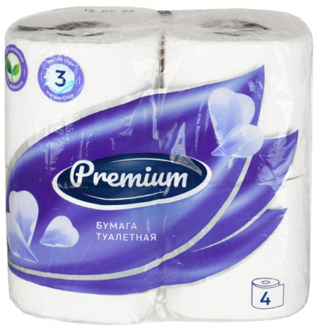 Бумага туалетная OfficeClean Premium, 4 рулона, ширина 85 мм, 14,5 м, белая Бумага туалетная OfficeClean Premium, 4 рулона, ширина 85 мм, 14,5 м, белая