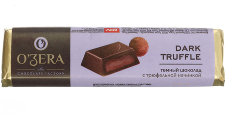 Шоколад O'Zera, 47 г, Dark Truffle, горький шоколад с трюфельной начинкой