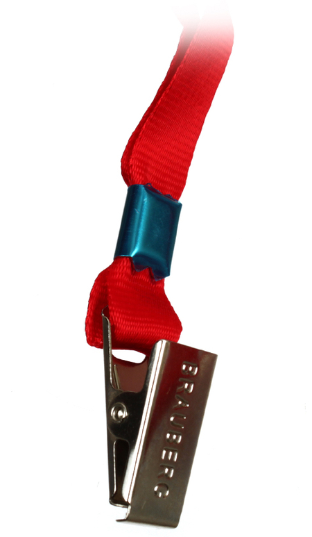 Тесьма для бейджа Brauberg, 45*1 см, красная