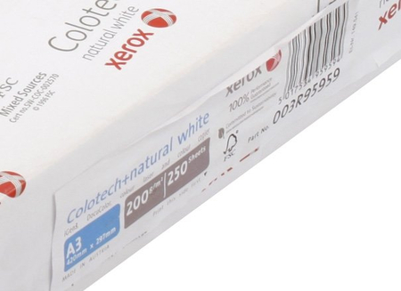 Бумага офисная Xerox Colotech+ Natural White, А3 (297*420 мм), 200 г/м2, 250 л.