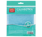Салфетка из микрофибры для оптики и стекла OfficeClean, 30×30 см, синяя