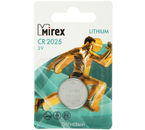 Батарейка литиевая дисковая Mirex Lithium, CR2025, 3V