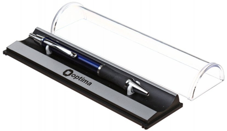 Ручка подарочная шариковая Optima, корпус синий с серебристым