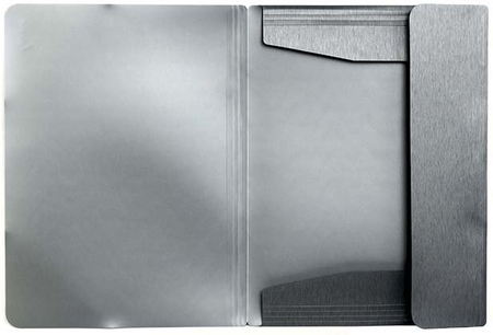 Папка пластиковая на резинке Dune, толщина пластика 0,5 мм, серебристая