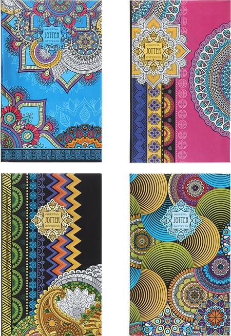 Книжка записная Oriental Jotter Patterns, 125*205 мм, 80 л., линия, ассорти