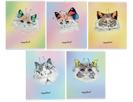 Тетрадь общая А5, 48 л. на скобе «Кошки-Бабочки»