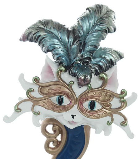 Фигурка сувенирная «Кошка в маске с перьями» (полирезина), 36*19 см