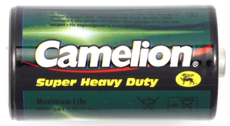 Батарейка солевая Camelion Super Heavy Duty, D, R20P UM1 Mono, 1.5V