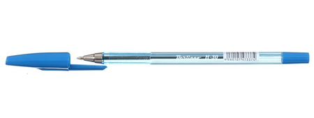 Ручка шариковая Berlingo H-30, корпус прозрачный, стержень синий