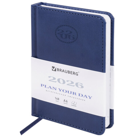 Ежедневник датированный на 2026 год Brauberg Favorite, 100*150 мм, 168 л., синий Ежедневник датированный на 2026 год Brauberg Favorite, 100*150 мм, 168 л., синий