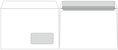 Конверт почтовый 162*229 мм (С5), силикон, окно, запечатка