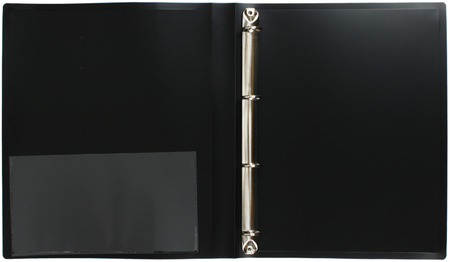 Папка пластиковая на 4-х кольцах «Бюрократ», толщина пластика 0,7 мм, черная