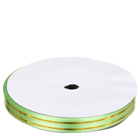 Лента упаковочная декоративная Winter Wings, 1 см (10 мм)*50 м, зеленая с золотистыми полосками Лента упаковочная декоративная Winter Wings, 1 см (10 мм)*50 м, зеленая с золотистыми полосками