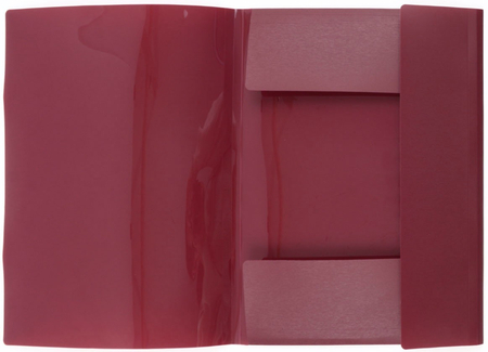 Папка пластиковая на резинке Index Satin, толщина пластика 0,45 мм, бордовая