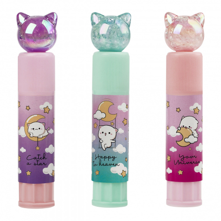 Клей-карандаш Meshu с топпером, 8 г, Crystal Kitten, корпус ассорти