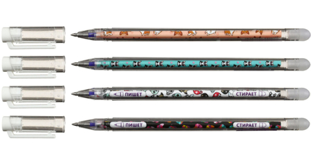 Ручка гелевая «Юнландия. Пиши-стирай. Зверушки», «Щенята», корпус ассорти, стержень синий