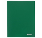 Папка пластиковая на 10 файлов Brauberg Office, толщина пластика 0,5 мм, зеленая