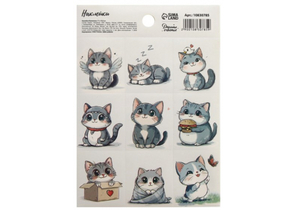 Наклейки бумажные Sima-Land, 11×16 см, «Котики» (глиттер)