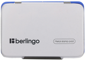 Подушка штемпельная настольная Berlingo, 105×73 мм, металлическая, синяя