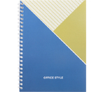 Тетрадь общая А5, 48 л. на гребне Office Style, 145×205 мм, клетка, синяя