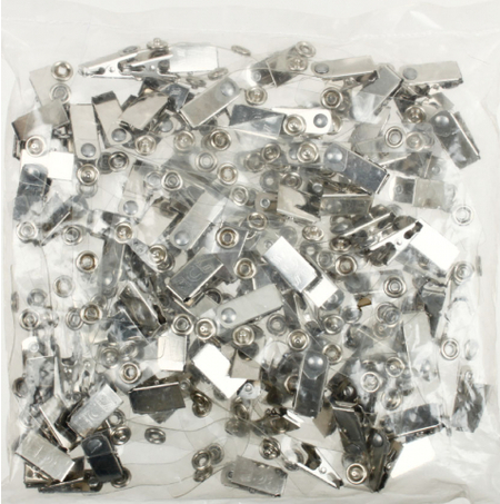 Клипсы для бейджа, 100 шт., пластик + металл