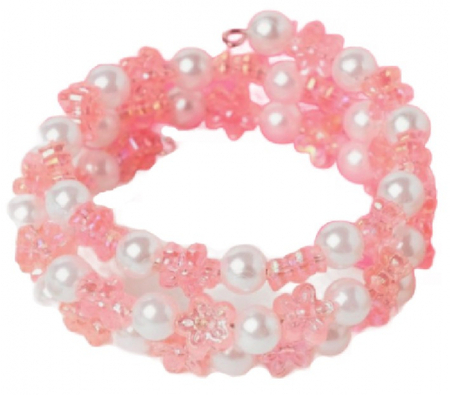 Браслет детский «Выбражулька», «Цветочки хрустальные», цвет бело-розовый