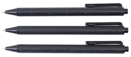 Ручка шариковая автоматическая Berlingo DoubleBlack, корпус черный, стержень синий